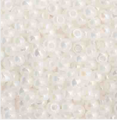 11/0 Preciosa Seed Beads Opaque White AB #35012